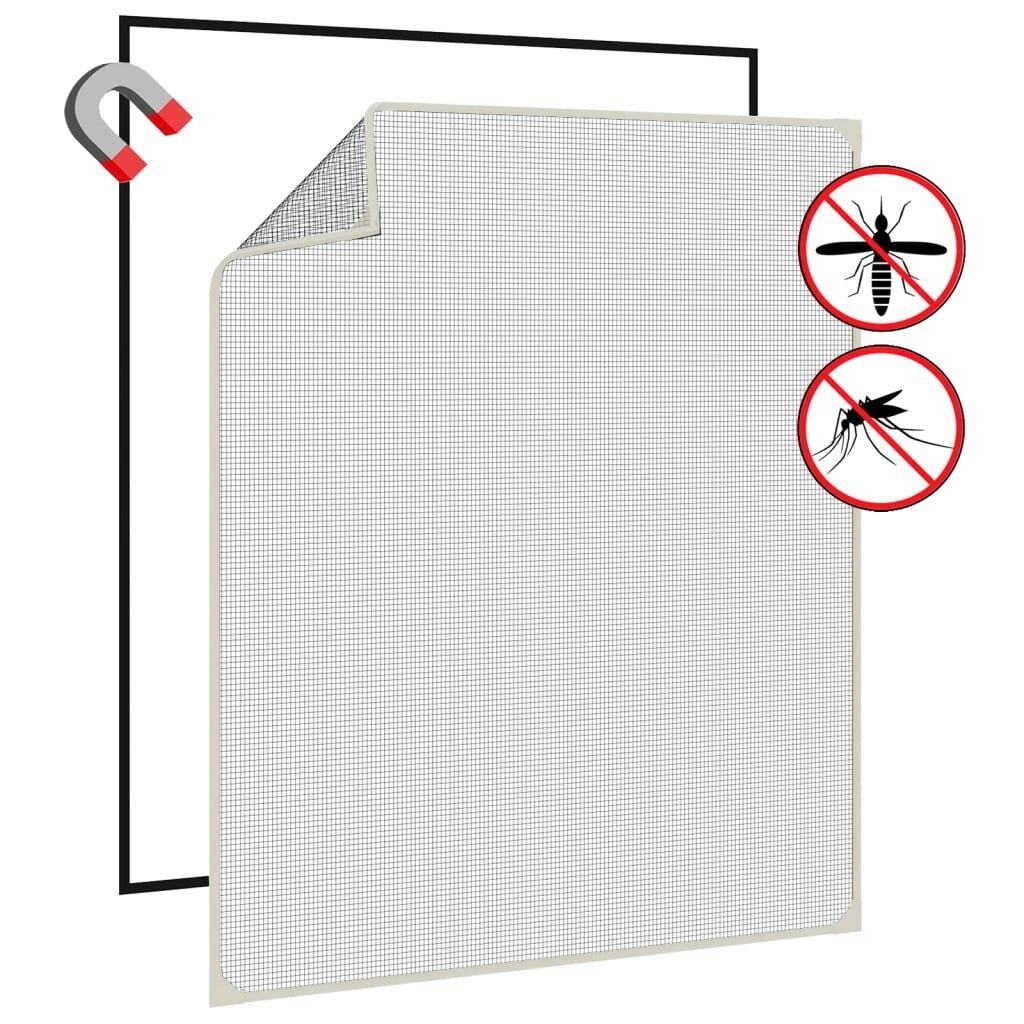 vidaXL magnetiga putukavõrk aknale, valge, 100x120 cm hind ja info | Sääsevõrgud, putukavõrgud | kaup24.ee