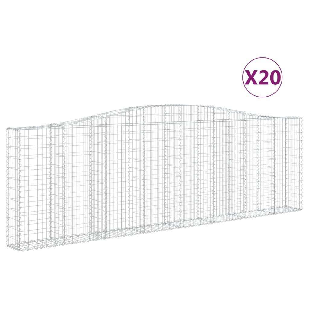 vidaXL kaarekujulised gabioonkorvid 20 tk, 400x30x120/140 cm, raud hind ja info | Lillekastid | kaup24.ee