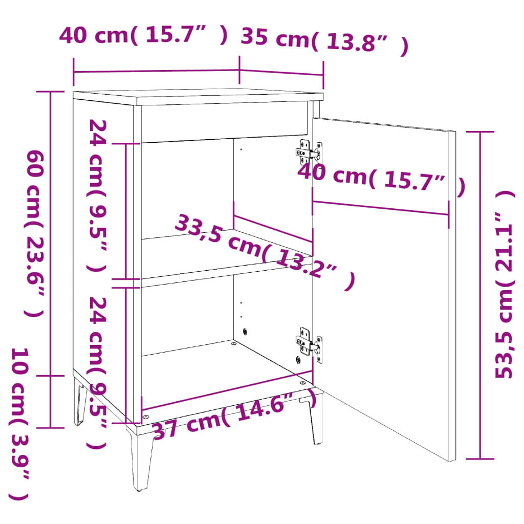 vidaXL öökapp, valge, 40 x 35 x 70 cm, tehispuit цена и информация | Öökapid | kaup24.ee