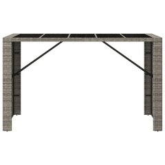 vidaXL aialaud klaasplaadiga, hall, 185x80x110 cm, polürotang цена и информация | Садовые столы и столики | kaup24.ee