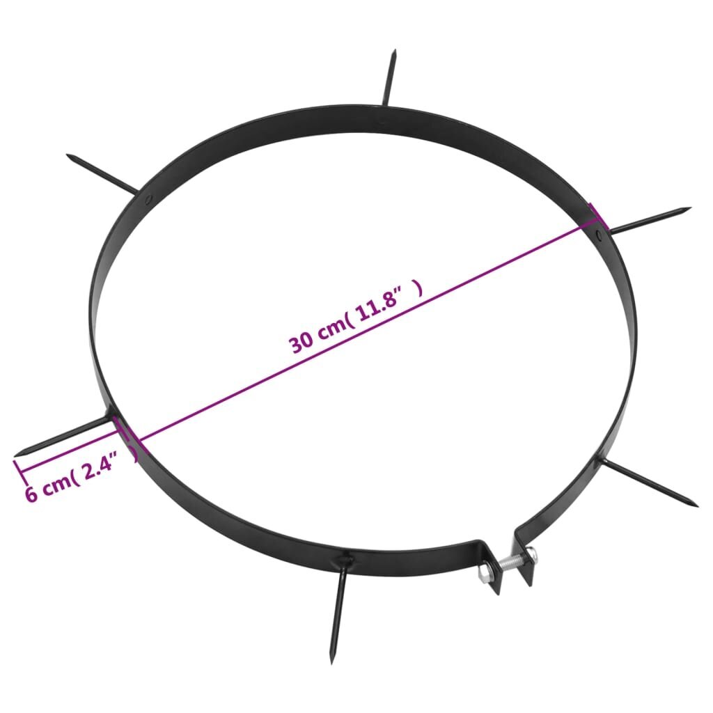 vidaXL ogadega muruõhutaja klambrid 5 tk, Ø 30 cm, raud цена и информация | Aiatööriistad | kaup24.ee