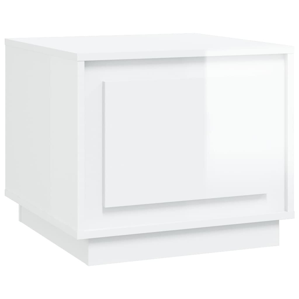 vidaXL kohvilaud, kõrgläikega valge, 51x50x44 cm, tehispuit hind ja info | Diivanilauad | kaup24.ee