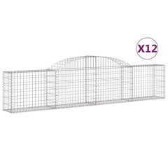 vidaXL kaarekujulised gabioonkorvid 12 tk, 300 x 30 x 60/80 cm, raud hind ja info | Aiad ja tarvikud | kaup24.ee