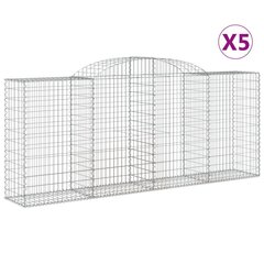 vidaXL kaarekujulised gabioonkorvid 5 tk, 300x50x120/140 cm, raud hind ja info | Aiad ja tarvikud | kaup24.ee