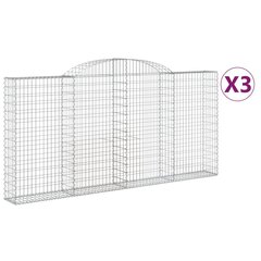 vidaXL kaarekujulised gabioonkorvid 3 tk, 300x30x140/160 cm, raud hind ja info | Aiad ja tarvikud | kaup24.ee