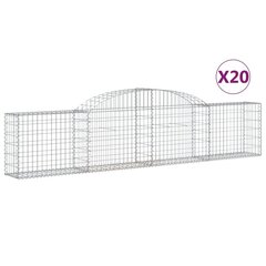 vidaXL kaarekujulised gabioonkorvid 20 tk, 300 x 30 x 60/80 cm, raud hind ja info | Aiad ja tarvikud | kaup24.ee