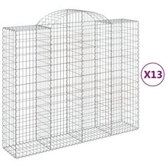 vidaXL kaarekujulised gabioonkorvid 13 tk, 200x50x160/180 cm, raud hind ja info | Aiad ja tarvikud | kaup24.ee