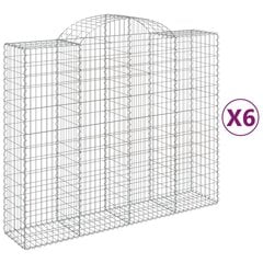 vidaXL kaarekujulised gabioonkorvid 6 tk, 200x50x160/180 cm, raud цена и информация | Заборы и принадлежности к ним | kaup24.ee