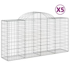 vidaXL kaarekujulised gabioonkorvid 5 tk, 200x50x100/120 cm, raud цена и информация | Заборы и принадлежности к ним | kaup24.ee