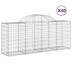 vidaXL kaarekujulised gabioonkorvid 40, 200x50x80/100cm tsingitud raud цена и информация | Заборы и принадлежности к ним | kaup24.ee