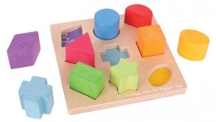 Arendav mänguasi Shape sorter 9 puidust komponenti цена и информация | Развивающие игрушки и игры | kaup24.ee
