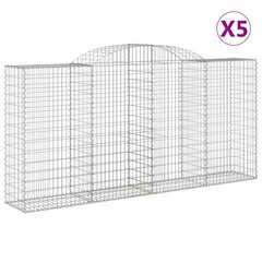 vidaXL kaarekujulised gabioonkorvid 5 tk, 300x50x140/160 cm, raud цена и информация | Заборы и принадлежности к ним | kaup24.ee