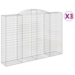 vidaXL kaarekujulised gabioonkorvid 3 tk, 300x50x200/220 cm, raud hind ja info | Aiad ja tarvikud | kaup24.ee