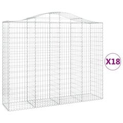 vidaXL kaarekujulised gabioonkorvid 18 tk, 200x50x160/180 cm, raud hind ja info | Aiad ja tarvikud | kaup24.ee