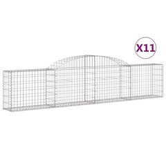 vidaXL kaarekujulised gabioonkorvid 11 tk, 300 x 30 x 60/80 cm, raud hind ja info | Aiad ja tarvikud | kaup24.ee