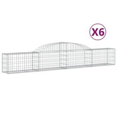 vidaXL kaarekujulised gabioonkorvid 6 tk, 300x30x40/60 cm, raud цена и информация | Заборы и принадлежности к ним | kaup24.ee