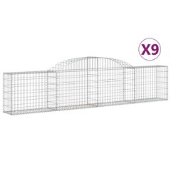 vidaXL kaarekujulised gabioonkorvid 9 tk, 300 x 30 x 60/80 cm, raud hind ja info | Aiad ja tarvikud | kaup24.ee