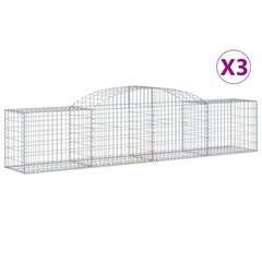 vidaXL kaarekujulised gabioonkorvid 3 tk, 300x50x60/80 cm, raud hind ja info | Aiad ja tarvikud | kaup24.ee