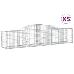 vidaXL kaarekujulised gabioonkorvid 5 tk, 300x50x60/80 cm, raud hind ja info | Aiad ja tarvikud | kaup24.ee