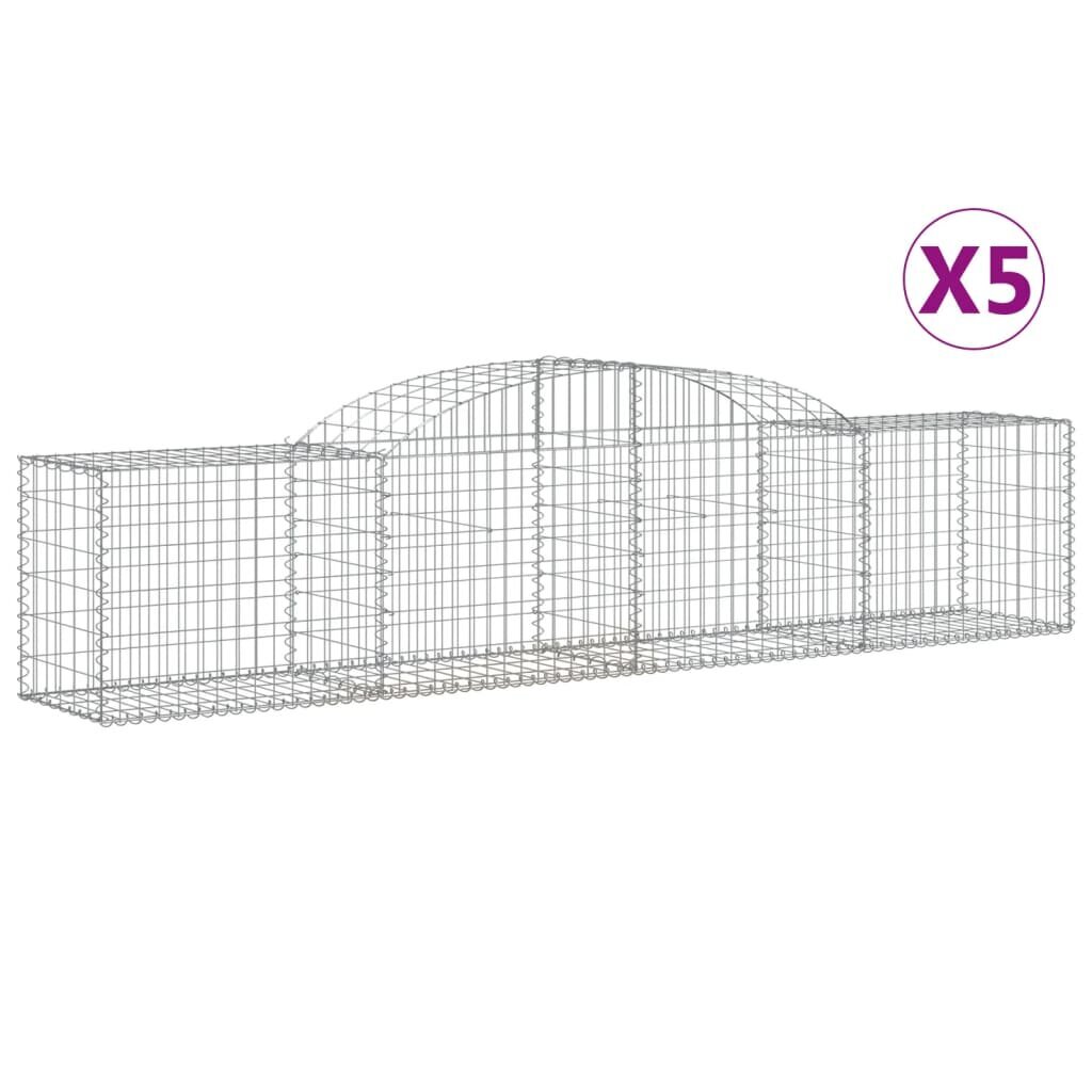 vidaXL kaarekujulised gabioonkorvid 5 tk, 300x50x60/80 cm, raud hind ja info | Aiad ja tarvikud | kaup24.ee