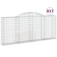 vidaXL kaarekujulised gabioonkorvid 17 tk, 300x30x120/140 cm, raud hind ja info | Aiad ja tarvikud | kaup24.ee