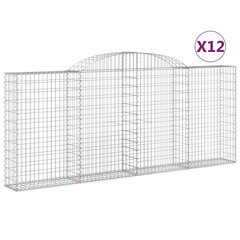 vidaXL kaarekujulised gabioonkorvid 12 tk, 300x30x120/140 cm, raud hind ja info | Aiad ja tarvikud | kaup24.ee