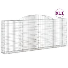 vidaXL kaarekujulised gabioonkorvid 11 tk, 300x30x120/140 cm, raud hind ja info | Aiad ja tarvikud | kaup24.ee