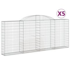 vidaXL kaarekujulised gabioonkorvid 5 tk, 300x30x120/140 cm, raud hind ja info | Aiad ja tarvikud | kaup24.ee