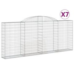 vidaXL kaarekujulised gabioonkorvid 7 tk, 300x30x120/140 cm, raud hind ja info | Aiad ja tarvikud | kaup24.ee