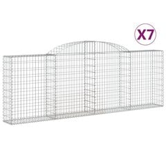 vidaXL kaarekujulised gabioonkorvid 7 tk, 300x30x100/120 cm, raud hind ja info | Aiad ja tarvikud | kaup24.ee