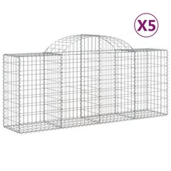 vidaXL kaarekujulised gabioonkorvid 5, 200x50x80/100 cm tsingitud raud hind ja info | Aiad ja tarvikud | kaup24.ee