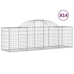 vidaXL kaarekujulised gabioonkorvid 14 tk, 200x50x60/80 cm, raud цена и информация | Заборы и принадлежности к ним | kaup24.ee