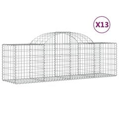 vidaXL kaarekujulised gabioonkorvid 13 tk, 200x50x60/80 cm, raud цена и информация | Заборы и принадлежности к ним | kaup24.ee