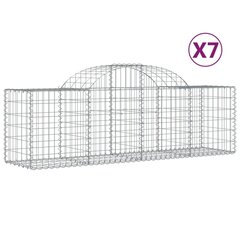 vidaXL kaarekujulised gabioonkorvid 7 tk, 200x50x60/80 cm, raud hind ja info | Aiad ja tarvikud | kaup24.ee