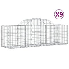 vidaXL kaarekujulised gabioonkorvid 9 tk, 200x50x60/80 cm, raud hind ja info | Aiad ja tarvikud | kaup24.ee