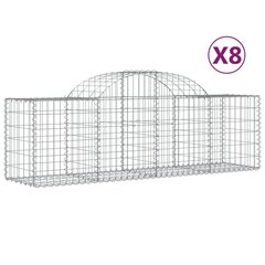 vidaXL kaarekujulised gabioonkorvid 8 tk, 200x50x60/80 cm, raud цена и информация | Заборы и принадлежности к ним | kaup24.ee