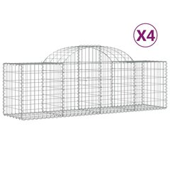 vidaXL kaarekujulised gabioonkorvid 4 tk, 200x50x60/80 cm, raud hind ja info | Aiad ja tarvikud | kaup24.ee