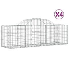 vidaXL kaarekujulised gabioonkorvid 4 tk, 200x50x60/80 cm, raud цена и информация | Заборы и принадлежности к ним | kaup24.ee