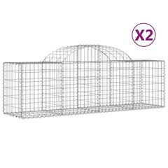 vidaXL kaarekujulised gabioonkorvid 2 tk, 200x50x60/80 cm, raud hind ja info | Aiad ja tarvikud | kaup24.ee