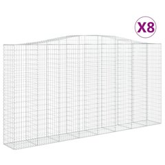 vidaXL kaarekujulised gabioonkorvid 8 tk, 400 x 50 x 200/220 cm, raud hind ja info | Aiad ja tarvikud | kaup24.ee