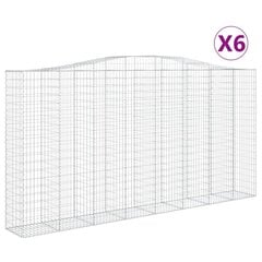 vidaXL kaarekujulised gabioonkorvid 6 tk, 400 x 50 x 200/220 cm, raud hind ja info | Aiad ja tarvikud | kaup24.ee