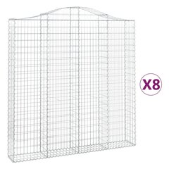 vidaXL kaarekujulised gabioonkorvid 8 tk, 200x30x200/220 cm, raud hind ja info | Aiad ja tarvikud | kaup24.ee