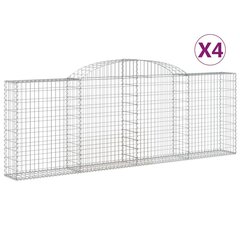 vidaXL kaarekujulised gabioonkorvid 4 tk, 300x30x100/120 cm, raud hind ja info | Aiad ja tarvikud | kaup24.ee