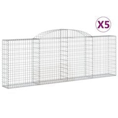 vidaXL kaarekujulised gabioonkorvid 5 tk, 300x30x100/120 cm, raud hind ja info | Aiad ja tarvikud | kaup24.ee