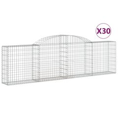 vidaXL kaarekujulised gabioonkorvid 30 tk, 300x30x80/100 cm, raud hind ja info | Aiad ja tarvikud | kaup24.ee