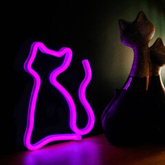 Neona LED gaisma CAT roosa Bat + USB FLNEO4 hind ja info | Sisustuselemendid | kaup24.ee