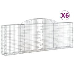 vidaXL kaarekujulised gabioonkorvid 6 tk, 300x30x100/120 cm, raud hind ja info | Aiad ja tarvikud | kaup24.ee