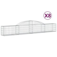 vidaXL kaarekujulised gabioonkorvid 8 tk, 300x30x40/60 cm, raud цена и информация | Заборы и принадлежности к ним | kaup24.ee