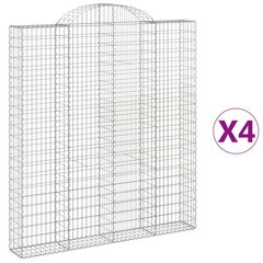 vidaXL kaarekujulised gabioonkorvid 4 tk, 200x30x220/240 cm, raud hind ja info | Aiad ja tarvikud | kaup24.ee