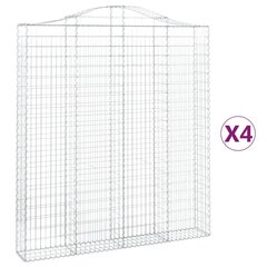 vidaXL kaarekujulised gabioonkorvid 4 tk, 200x30x220/240 cm, raud hind ja info | Aiad ja tarvikud | kaup24.ee